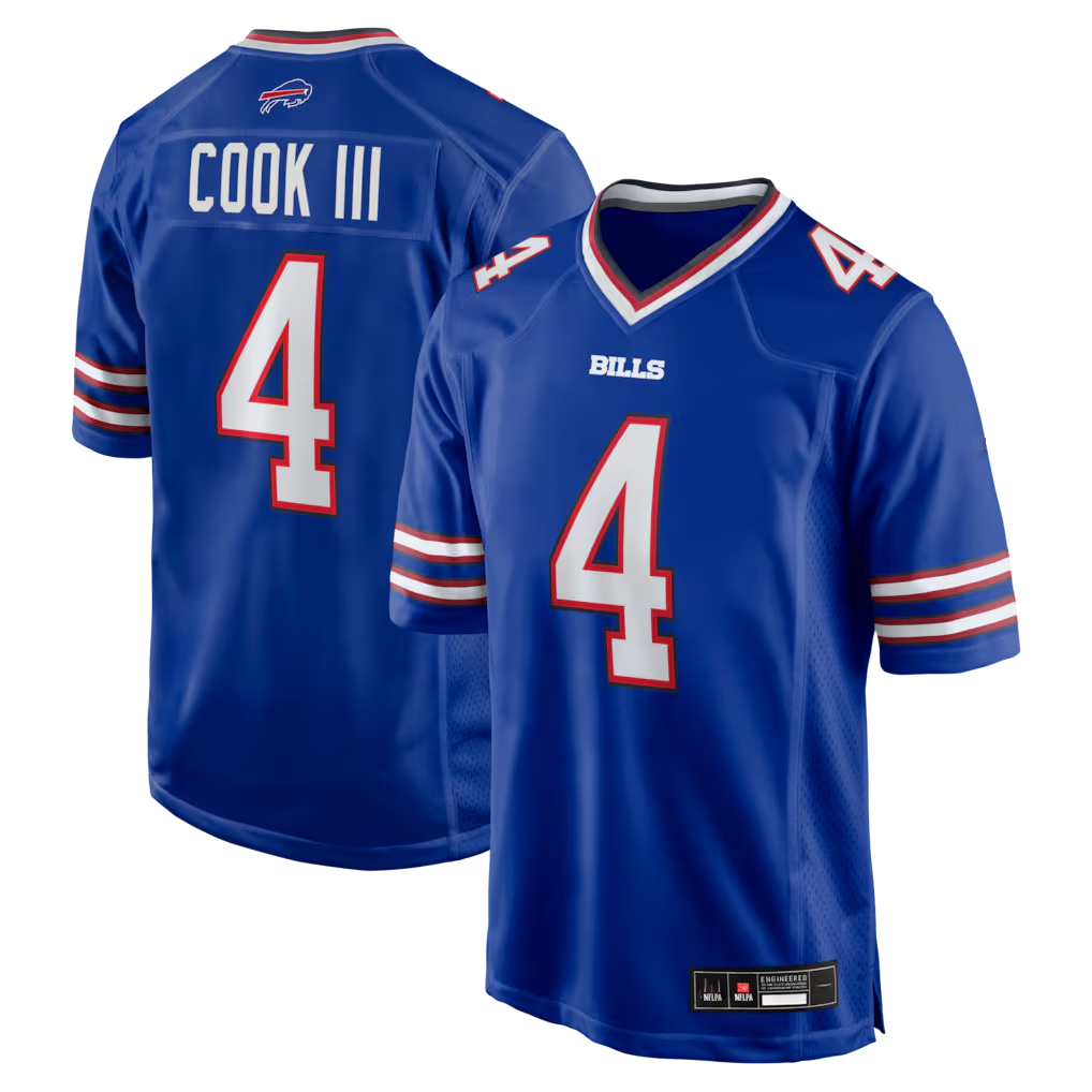 Yuxns B.Bills #4 James Cook III Royal Team Game Stitched Jerseys