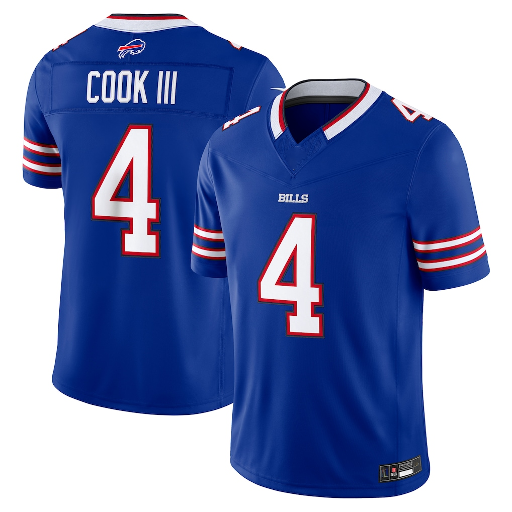 Yuxns B.Bills #4 James Cook III Royal Team Vapor F.U.S.E. Limited Stitched Jerseys