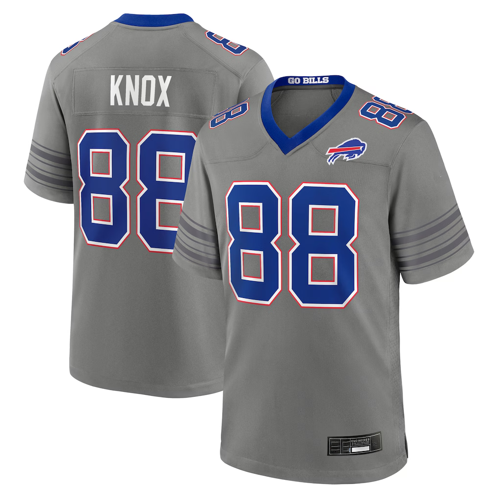 Yuxns B.Bills #88 Dawson Knox Gray Nickel City Game Stitched Jerseys