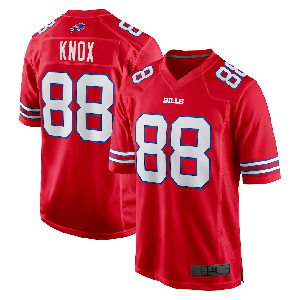 Yuxns B.Bills #88 Dawson Knox Red Alternate Game Stitched Jerseys
