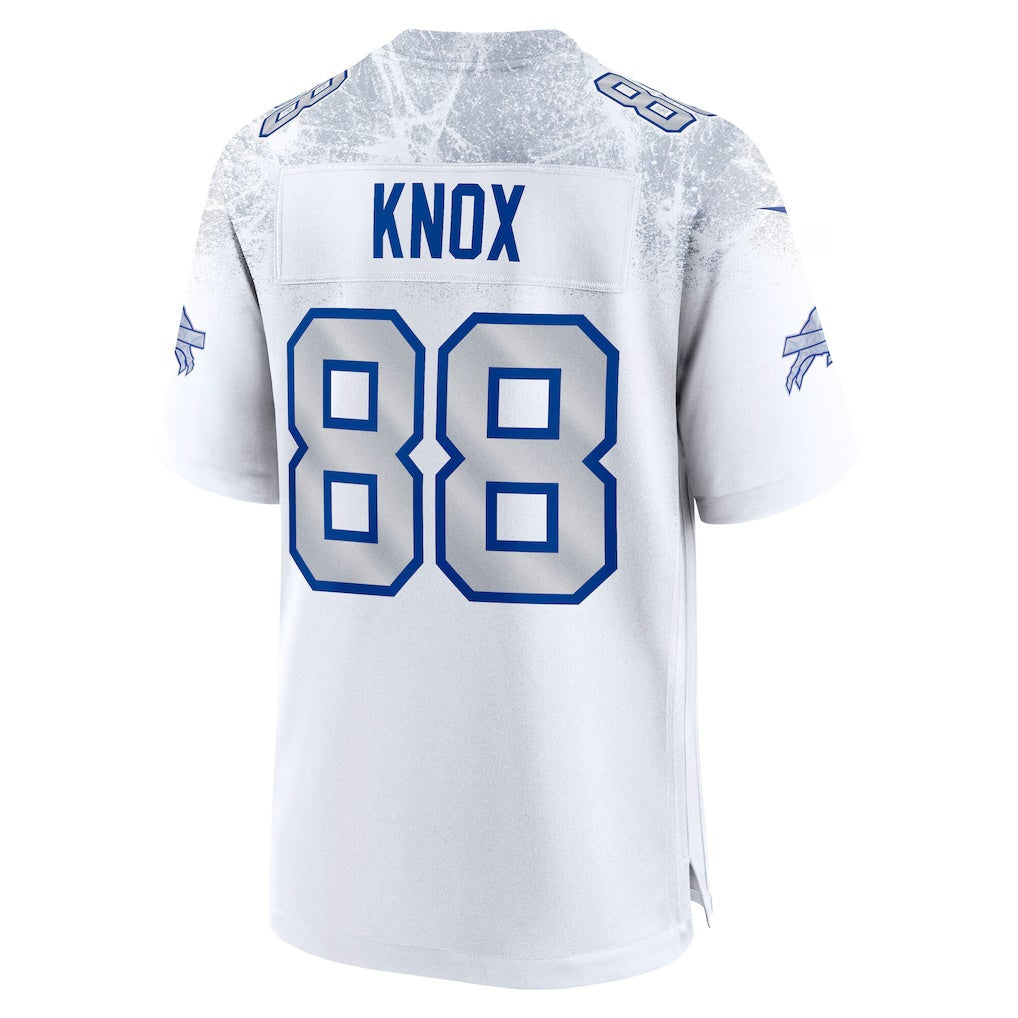 Yuxns B.Bills #88 Dawson Knox White 2025 Rivalries Collection Game Stitched Jerseys