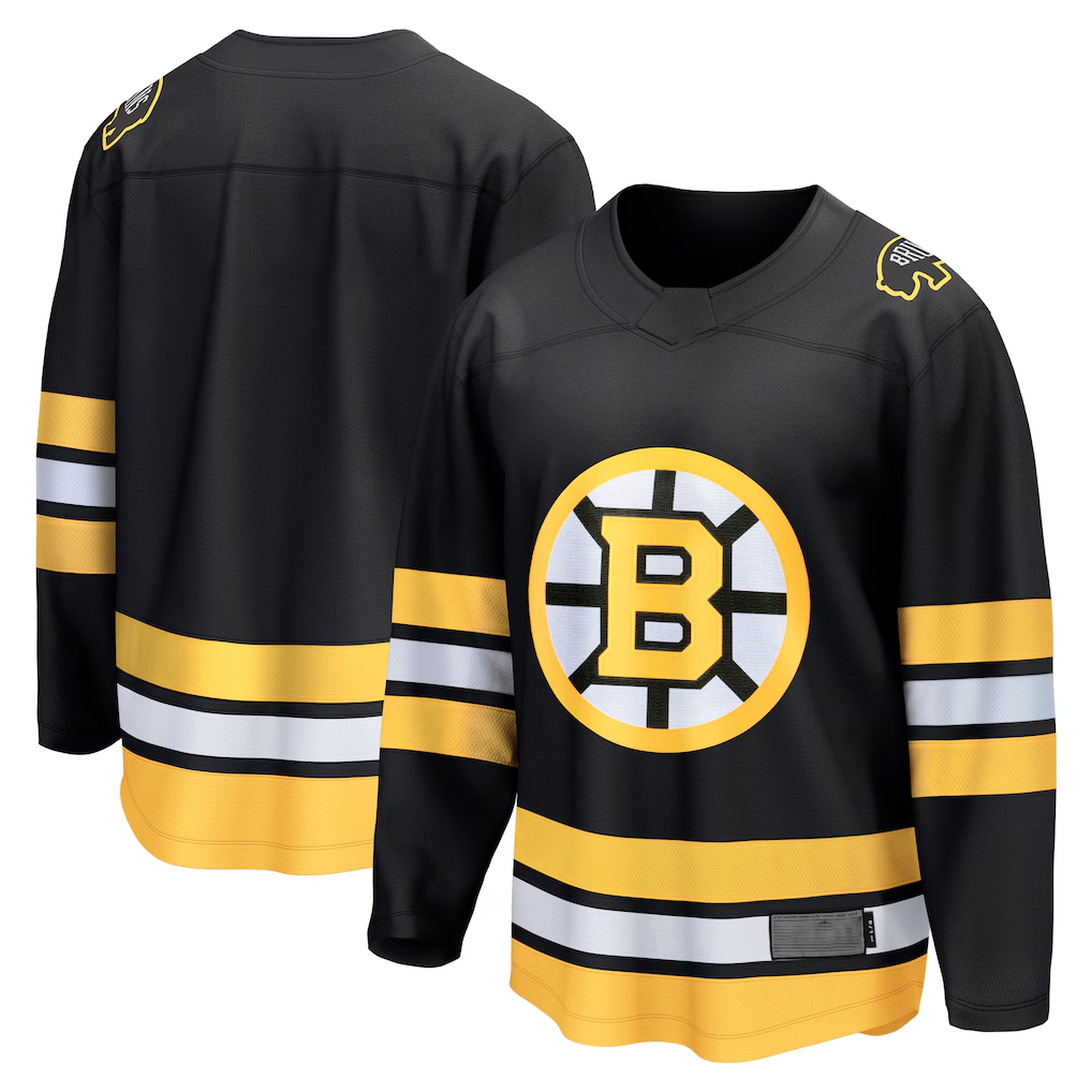 Yuxns B.Bruins Black Anniversary Home Breakaway Stitched Jerseys