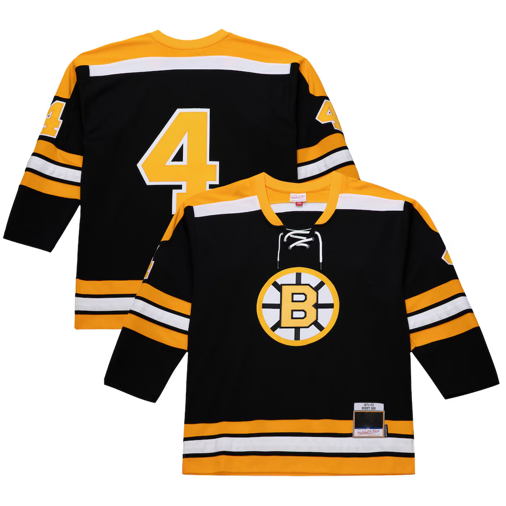 Yuxns B.Bruins Bobby Orr Black 1971-72 Power Play Stitched Jerseys