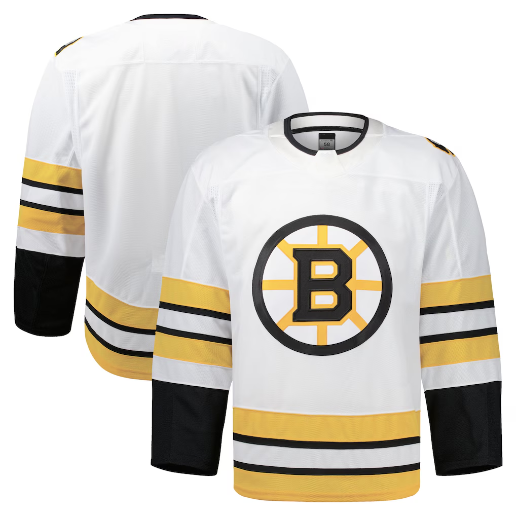 Yuxns B.Bruins White Away Authentic Pro Stitched Jerseys