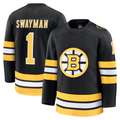 Yuxns B.Bruins #1 Jeremy Swayman Black Home Premium Stitched Jerseys