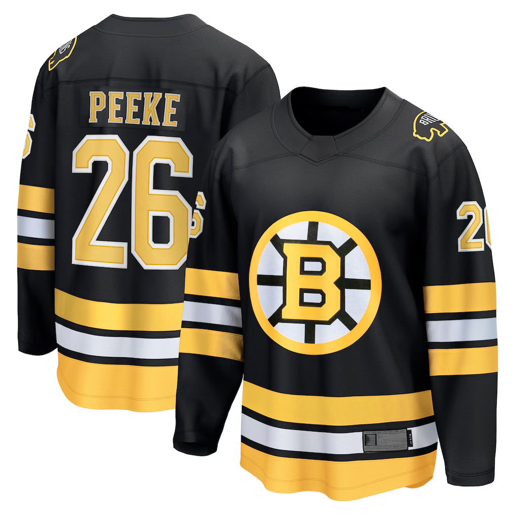 Yuxns B.Bruins #26 Andrew Peeke Black Home Breakaway Player Stitched Jerseys