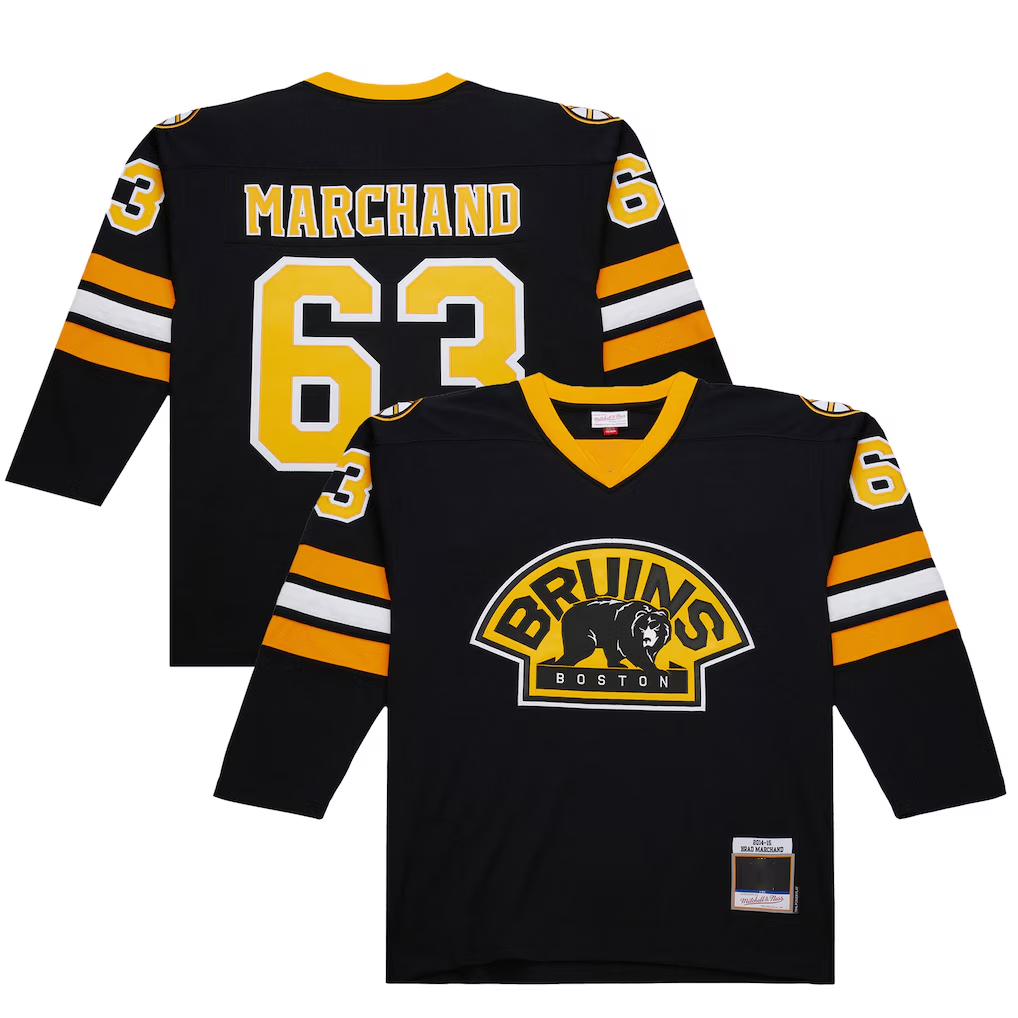 Yuxns B.Bruins #63 Brad Marchand Black 2014-15 Power Play Stitched Jerseys