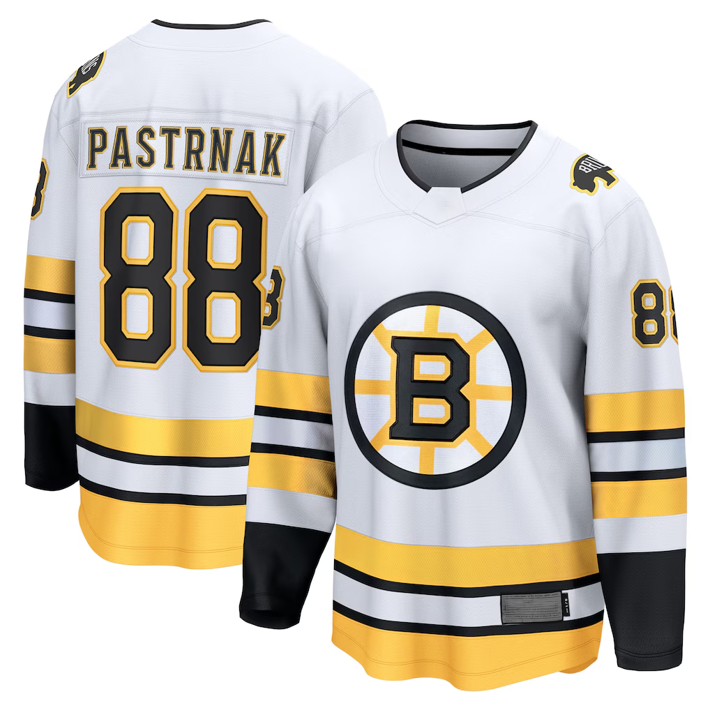 Yuxns B.Bruins #88 David Pastrnak White Away Breakaway Player Stitched Jerseys