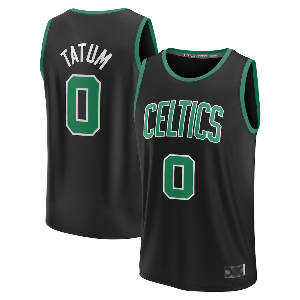 Yuxns B.Celtics #0 Jayson Tatum Black Fast Break Replica Player Jerseys - Statement Edition