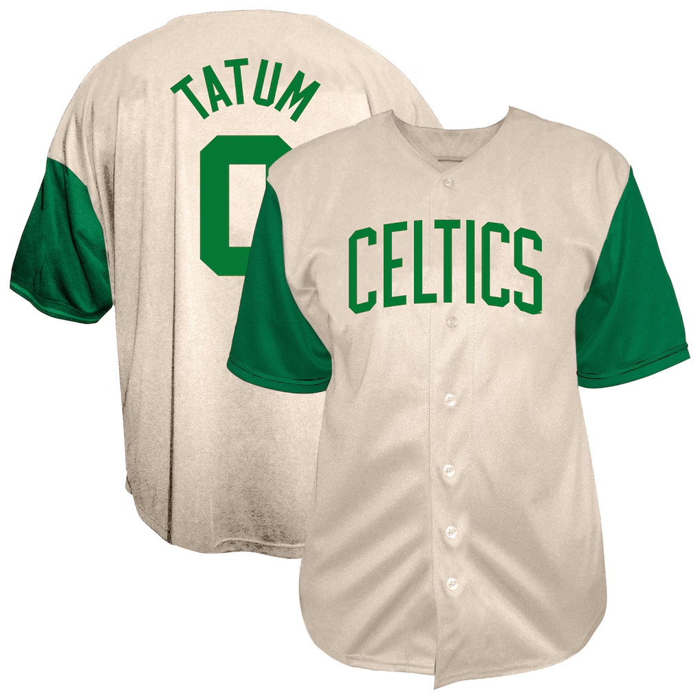 Yuxns B.Celtics #0 Jayson Tatum Cream Baseball Jerseys