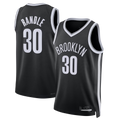 Yuxns B.Nets #30 Julius Randle Black Swingman Stitched Jerseys- Icon Edition