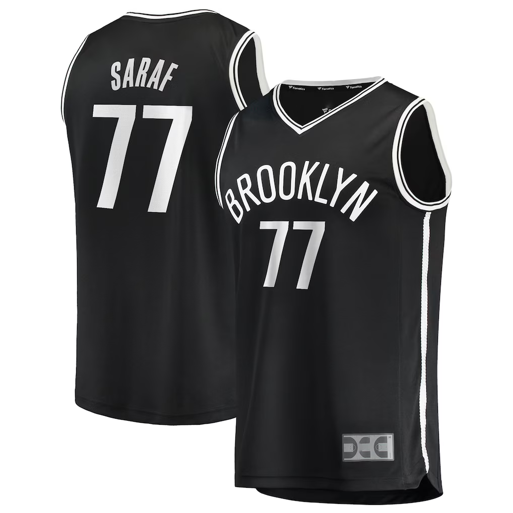 Yuxns B.Nets #77 Ben Saraf Black Fast Break Replica Jerseys - Icon Edition