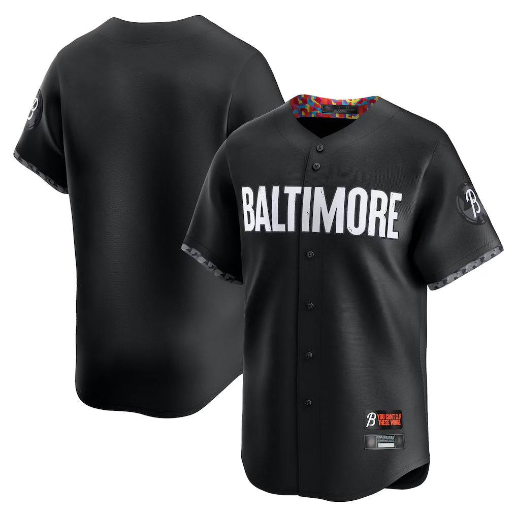 Yuxns B.Orioles Black City Connect Limited Home Game Blank Player Stitched Jerseys