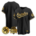 Yuxns B.Orioles Black Gold 30th Anniversary of 2131 Home Game Blank Player Stitched Jerseys