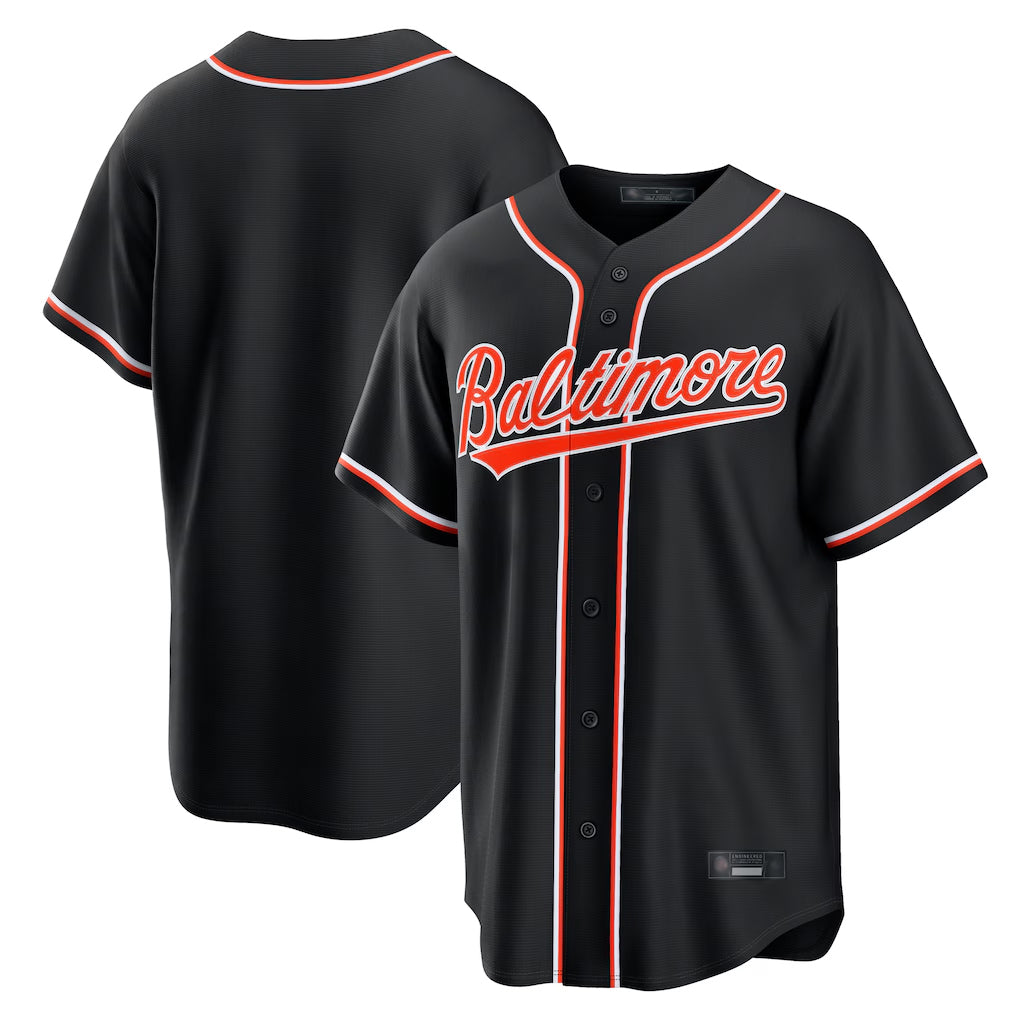 Yuxns B.Orioles Black Out Fashion Home Game Blank Player Stitched Jerseys