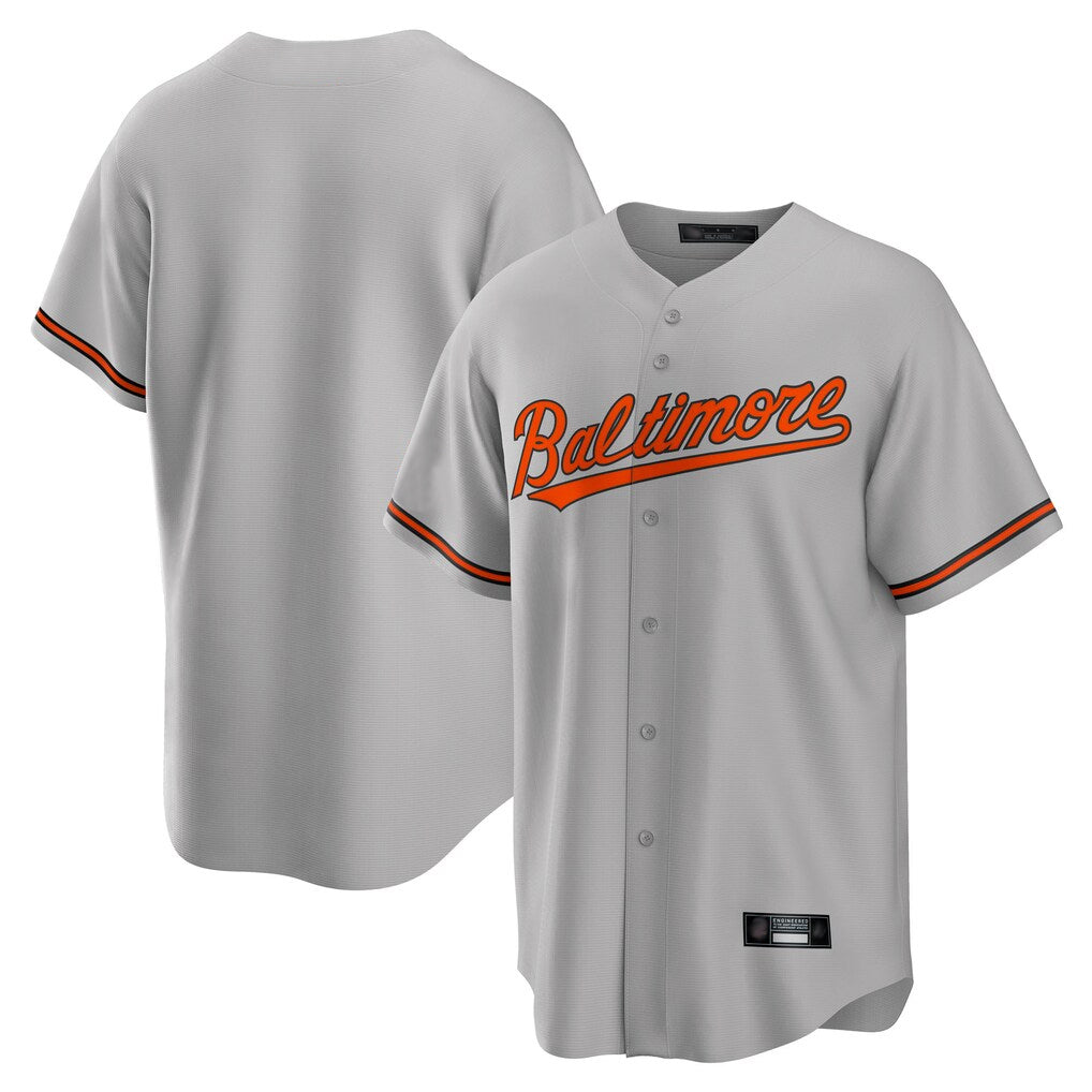 Yuxns B.Orioles Gray Home Game Blank Player Stitched Jerseys