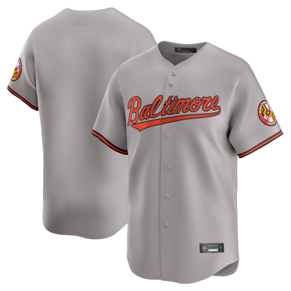 Yuxns B.Orioles Gray Limited Home Game Blank Player Stitched Jerseys