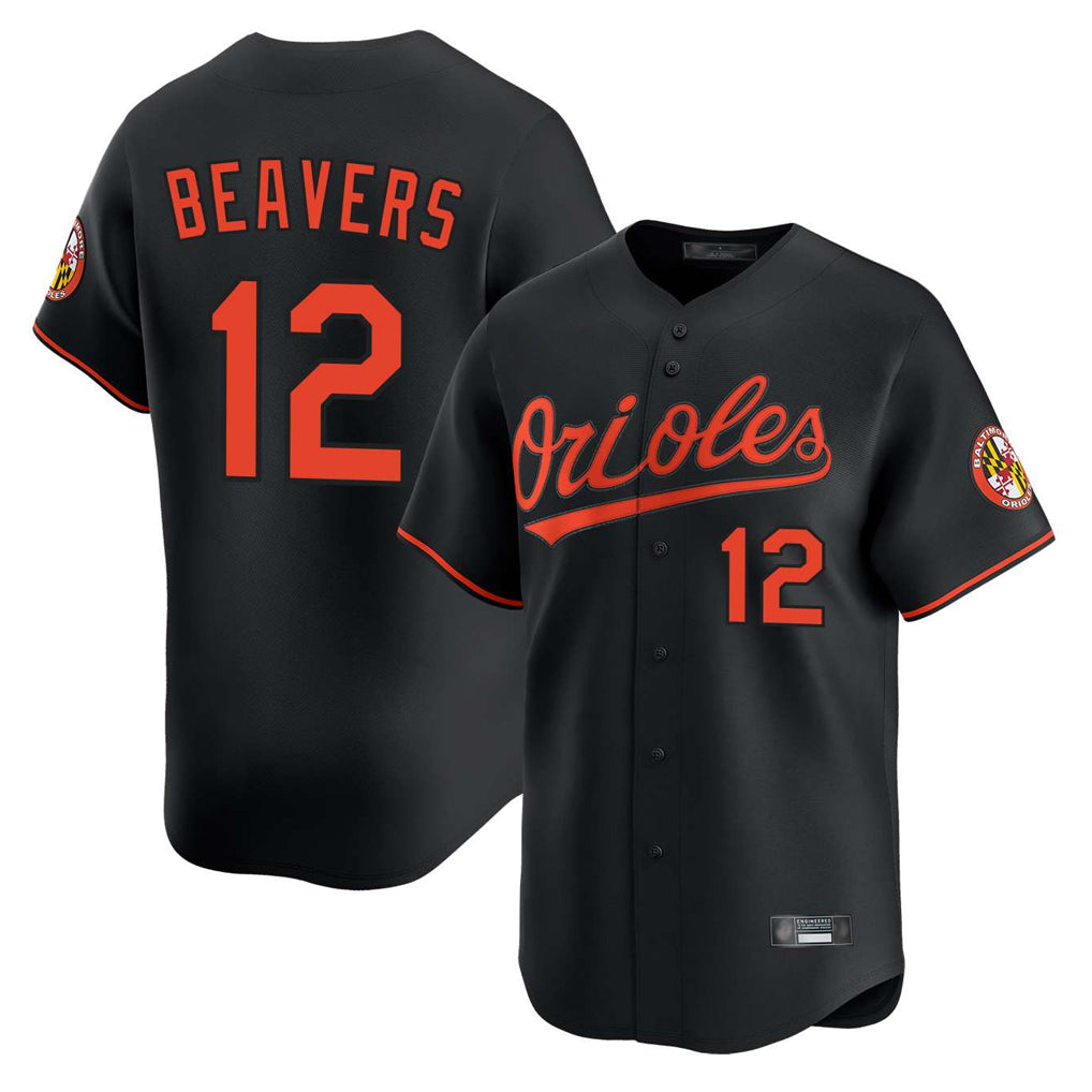 Yuxns B.Orioles #12 Dylan Beavers Player Black Limited Home Game Stitched Jerseys