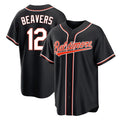 Yuxns B.Orioles #12 Dylan Beavers Player Black Out Home Game Stitched Jerseys