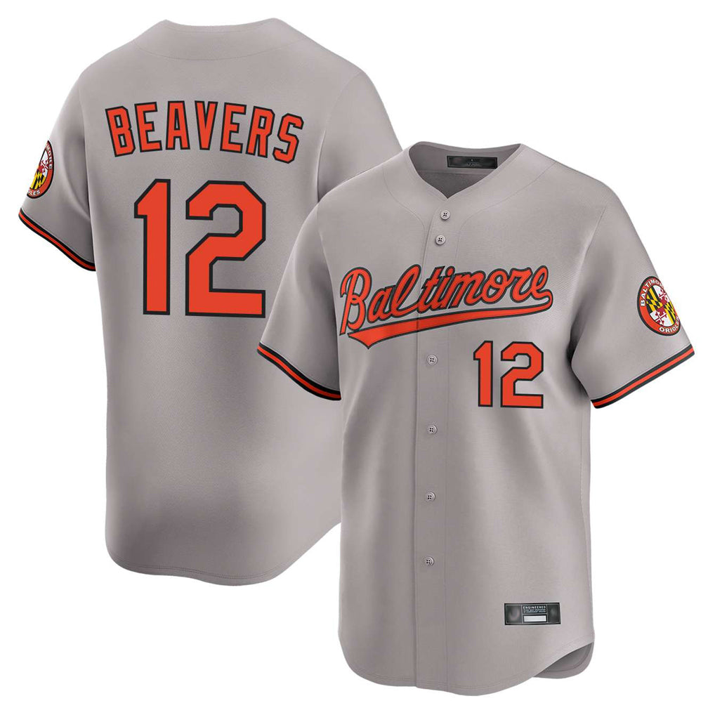 Yuxns B.Orioles #12 Dylan Beavers Player Gray Limited Home Game Stitched Jerseys
