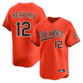 Yuxns B.Orioles #12 Dylan Beavers Player Orange Limited Home Game Stitched Jerseys