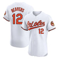 Yuxns B.Orioles #12 Dylan Beavers Player White Limited Elite Home Game Stitched Jerseys
