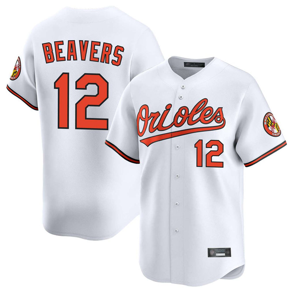 Yuxns B.Orioles #12 Dylan Beavers Player White Limited Home Game Stitched Jerseys
