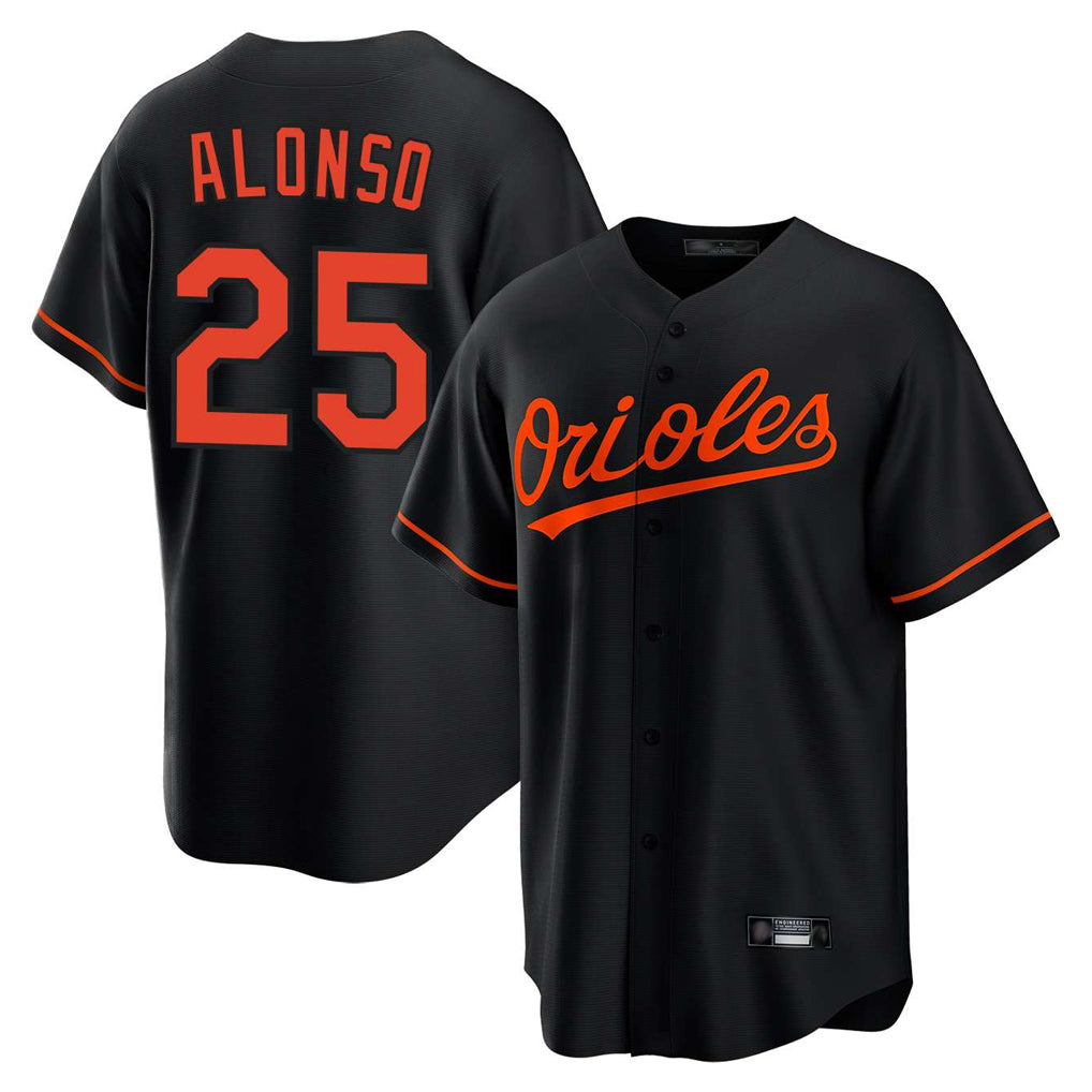 Yuxns B.Orioles #25 Pete Alonso Player Black Home Game Stitched Jerseys