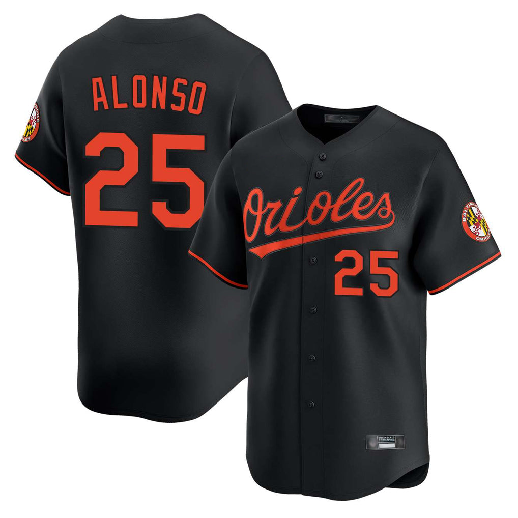Yuxns B.Orioles #25 Pete Alonso Player Black Limited Home Game Stitched Jerseys