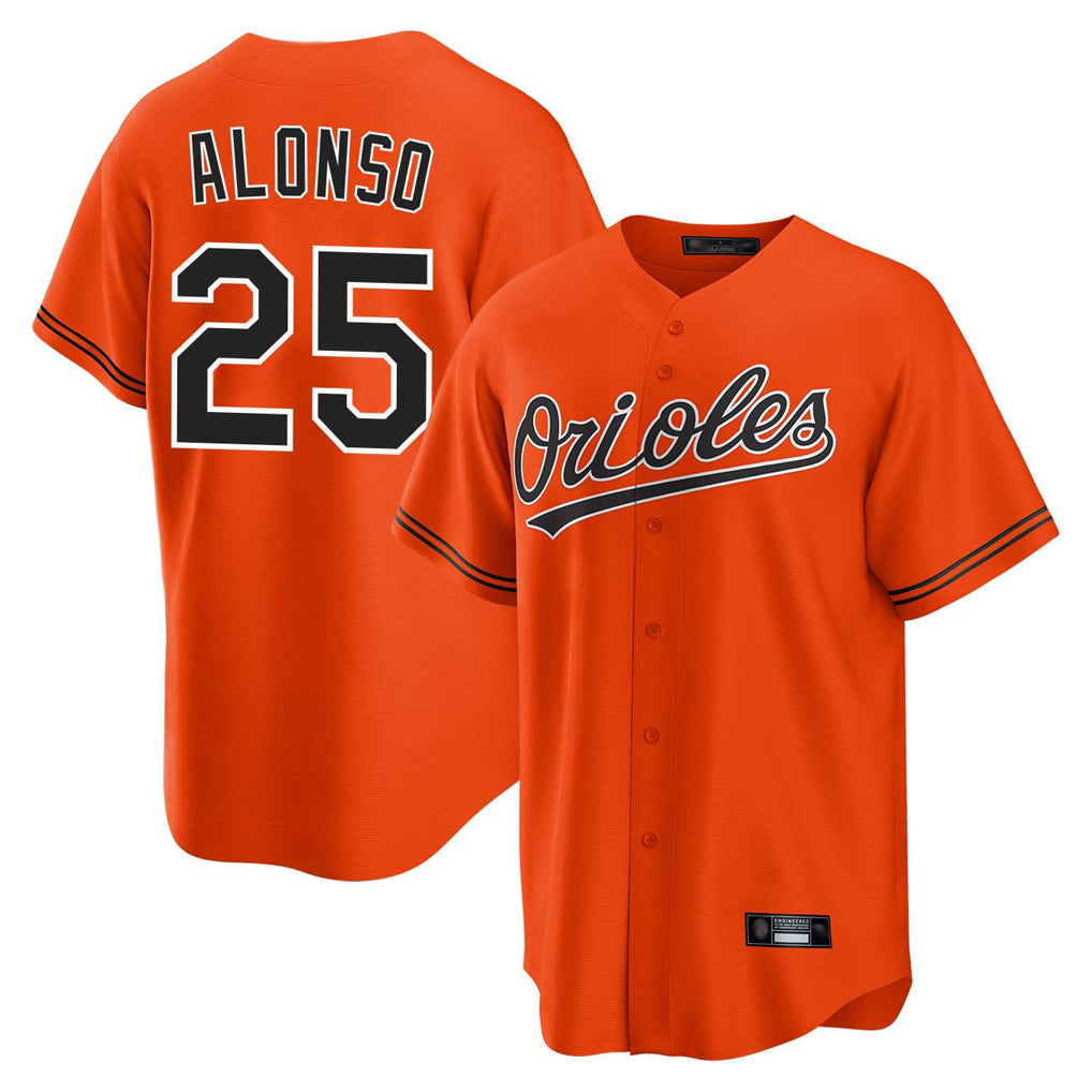 Yuxns B.Orioles #25 Pete Alonso Player Orange Home Game Stitched Jerseys