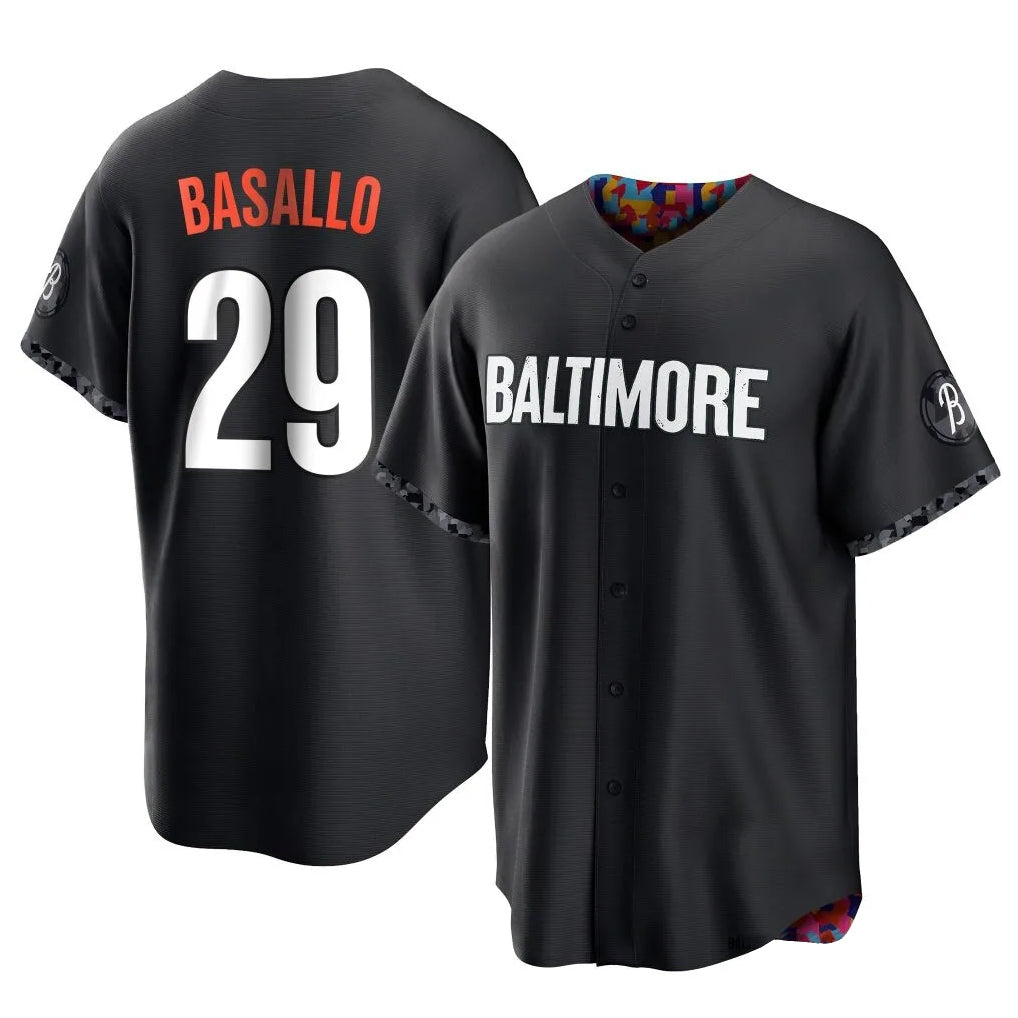 Yuxns B.Orioles #29 Samuel Basallo Player Black City Connect Home Game Stitched Jerseys