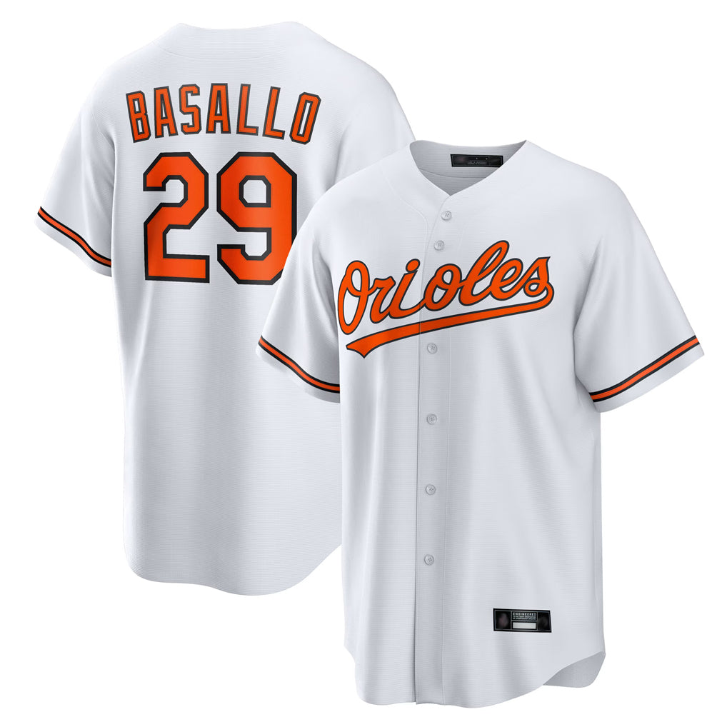 Yuxns B.Orioles #29 Samuel Basallo Player White Home Game Stitched Jerseys