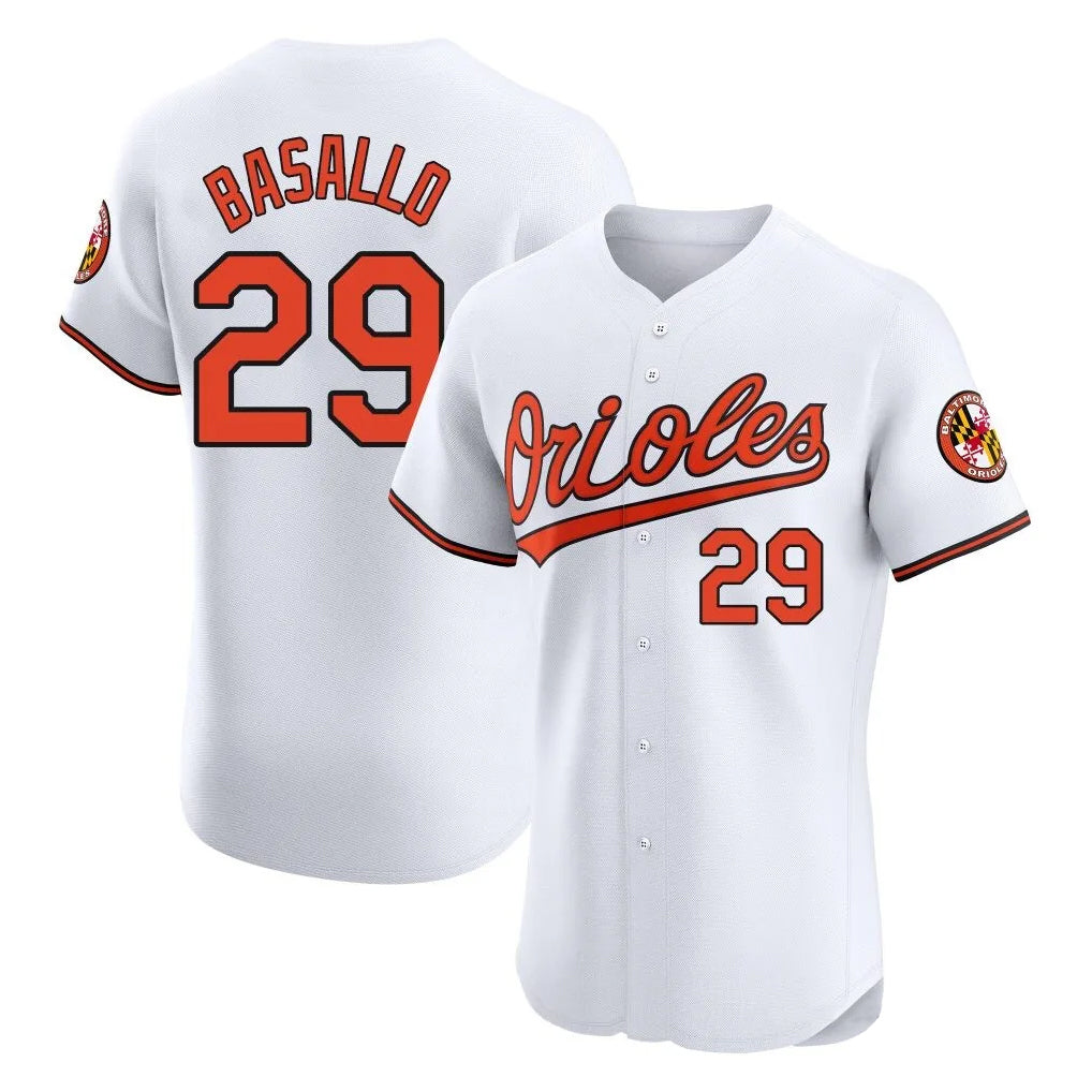 Yuxns B.Orioles #29 Samuel Basallo Player White Limited Elite Home Game Stitched Jerseys