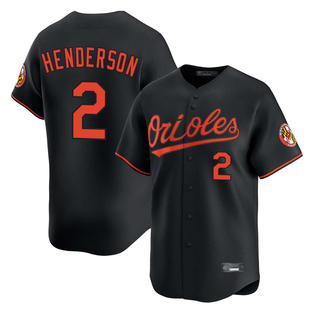 Yuxns B.Orioles #2 Gunnar Henderson Player Black Limited Home Game Stitched Jerseys
