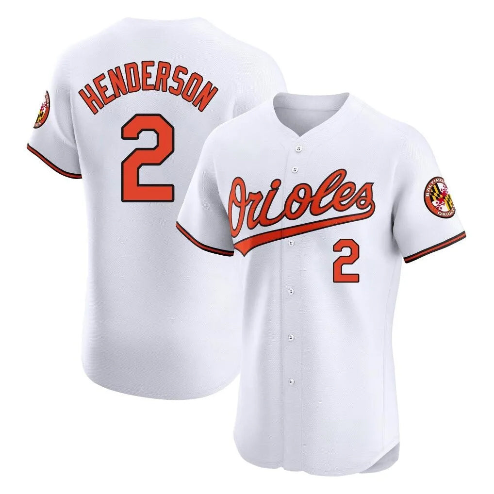 Yuxns B.Orioles #2 Gunnar Henderson Player White Limited Elite Home Game Stitched Jerseys
