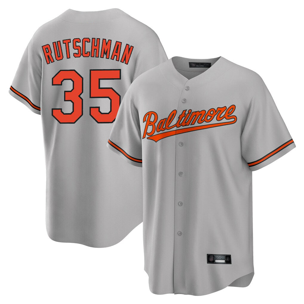 Yuxns B.Orioles #35 Adley Rutschman Player Gray Home Game Stitched Jerseys