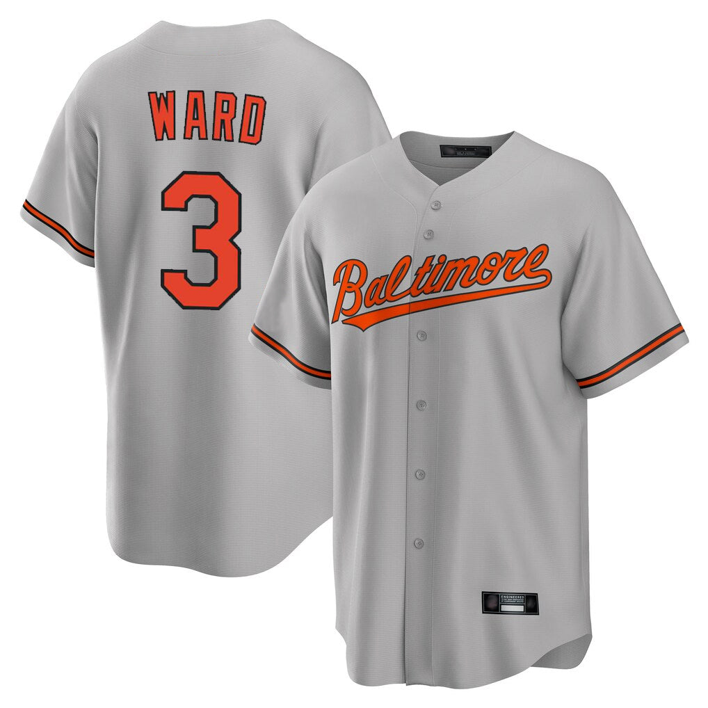 Yuxns B.Orioles #3 Taylor Ward Player Gray Home Game Stitched Jerseys