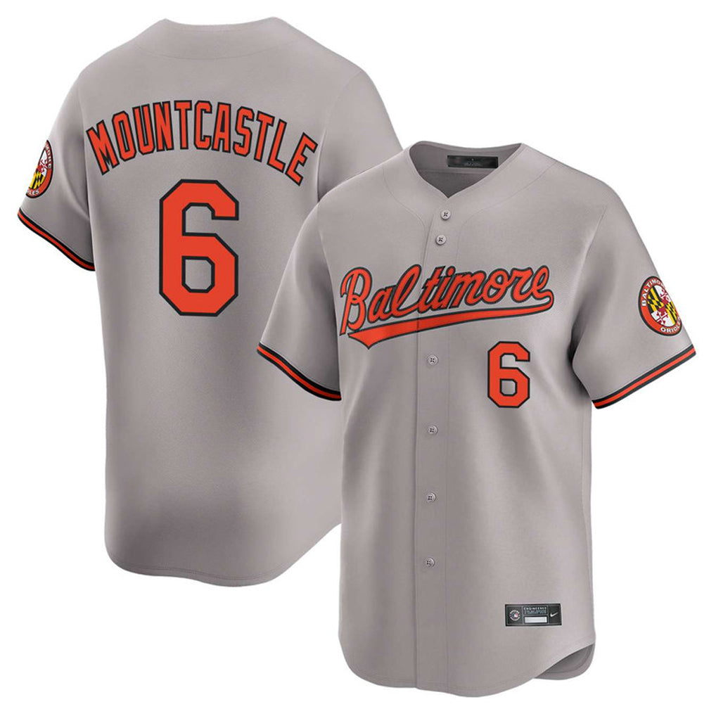 Yuxns B.Orioles #6 Ryan Mountcastle Player Gray Limited Home Game Stitched Jerseys