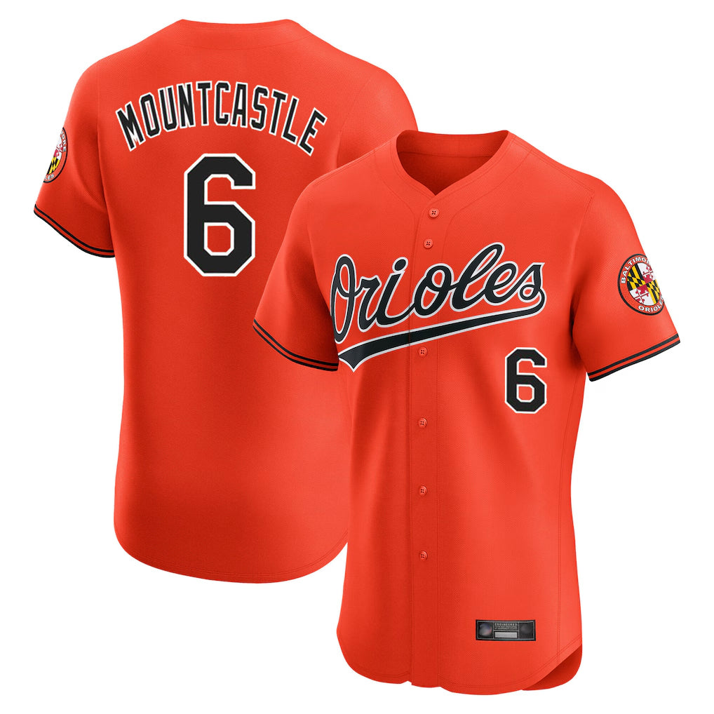 Yuxns B.Orioles #6 Ryan Mountcastle Player Orange Limited Elite Home Game Stitched Jerseys