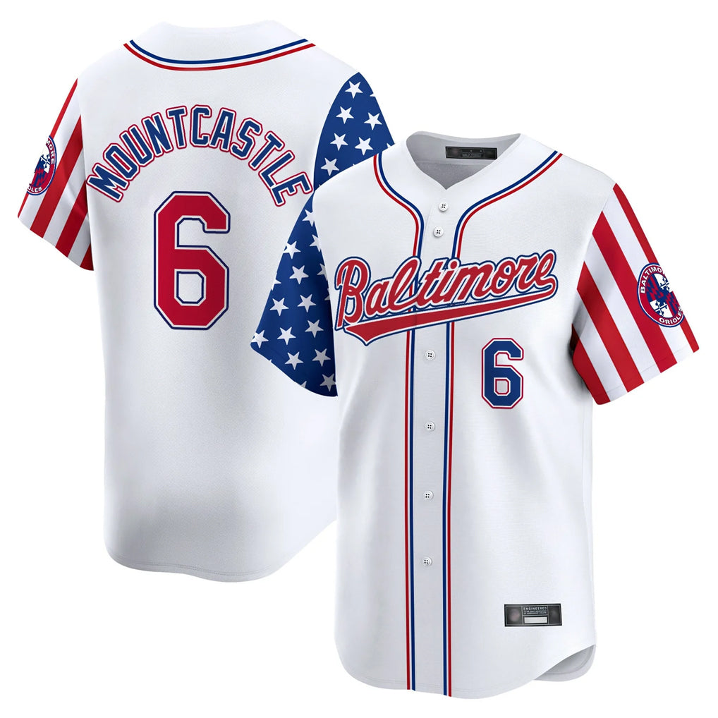 Yuxns B.Orioles #6 Ryan Mountcastle Player White Independence Day Vapor Premier Limited Home Game Stitched Jerseys