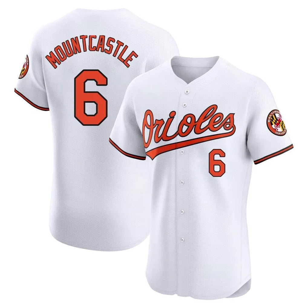 Yuxns B.Orioles #6 Ryan Mountcastle Player White Limited Elite Home Game Stitched Jerseys