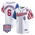 Yuxns B.Orioles #6 Ryan Mountcastle Player White USA 250 Independence Day Vapor Premier Limited Home Game Stitched Jerseys