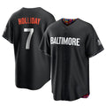 Yuxns B.Orioles #7 Jackson Holliday Player Black City Connect Home Game Stitched Jerseys