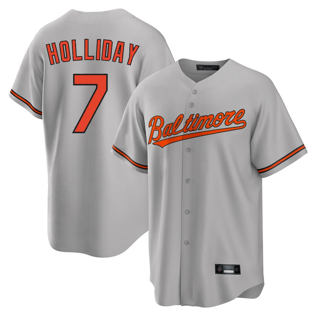 Yuxns B.Orioles #7 Jackson Holliday Player Gray Home Game Stitched Jerseys