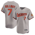 Yuxns B.Orioles #7 Jackson Holliday Player Gray Limited Home Game Stitched Jerseys