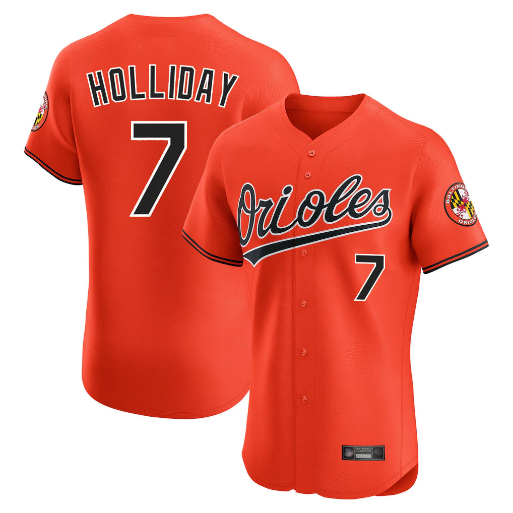 Yuxns B.Orioles #7 Jackson Holliday Player Orange Limited Elite Home Game Stitched Jerseys