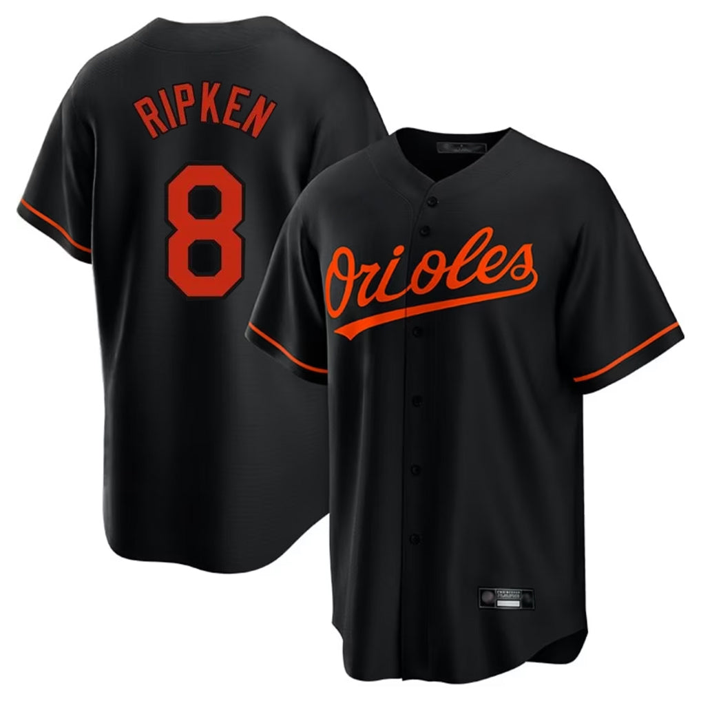 Yuxns B.Orioles #8 Cal Ripken Player Black Home Game Stitched Jerseys