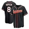 Yuxns B.Orioles #8 Cal Ripken Player Black Out Home Game Stitched Jerseys