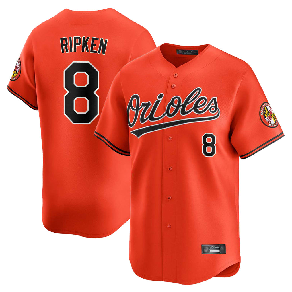 Yuxns B.Orioles #8 Cal Ripken Player Orange Limited Home Game Stitched Jerseys