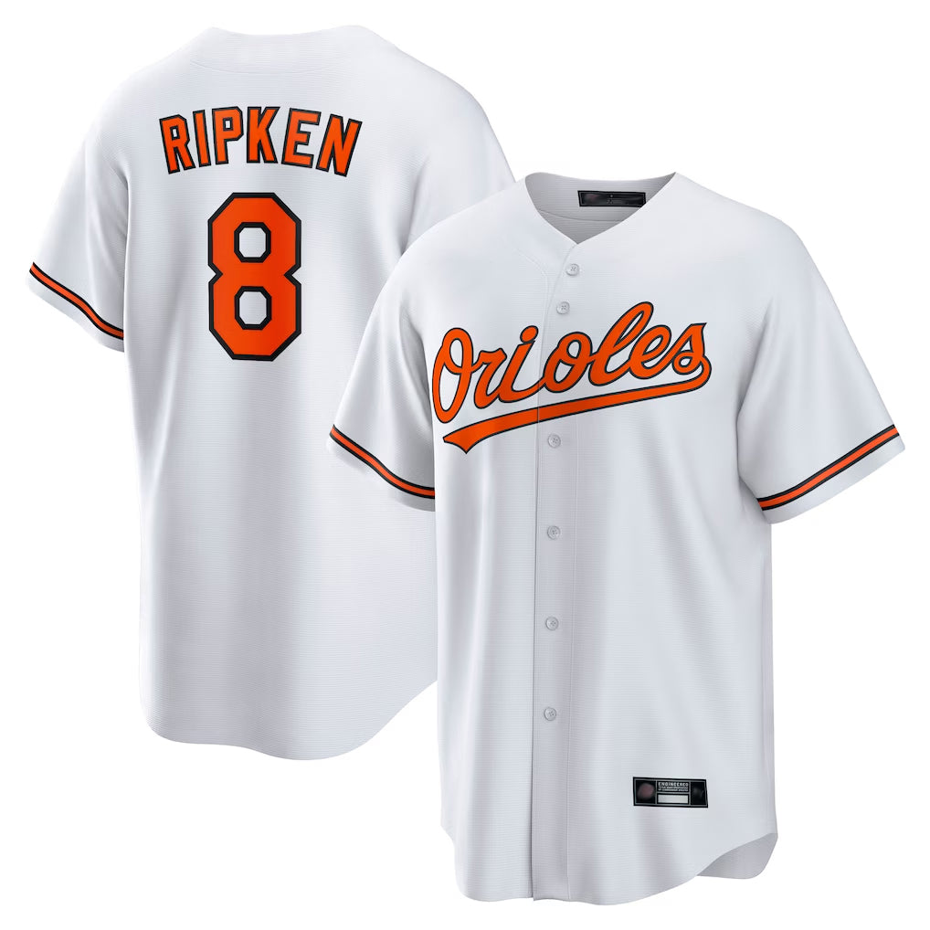 Yuxns B.Orioles #8 Cal Ripken Player White Home Game Stitched Jerseys